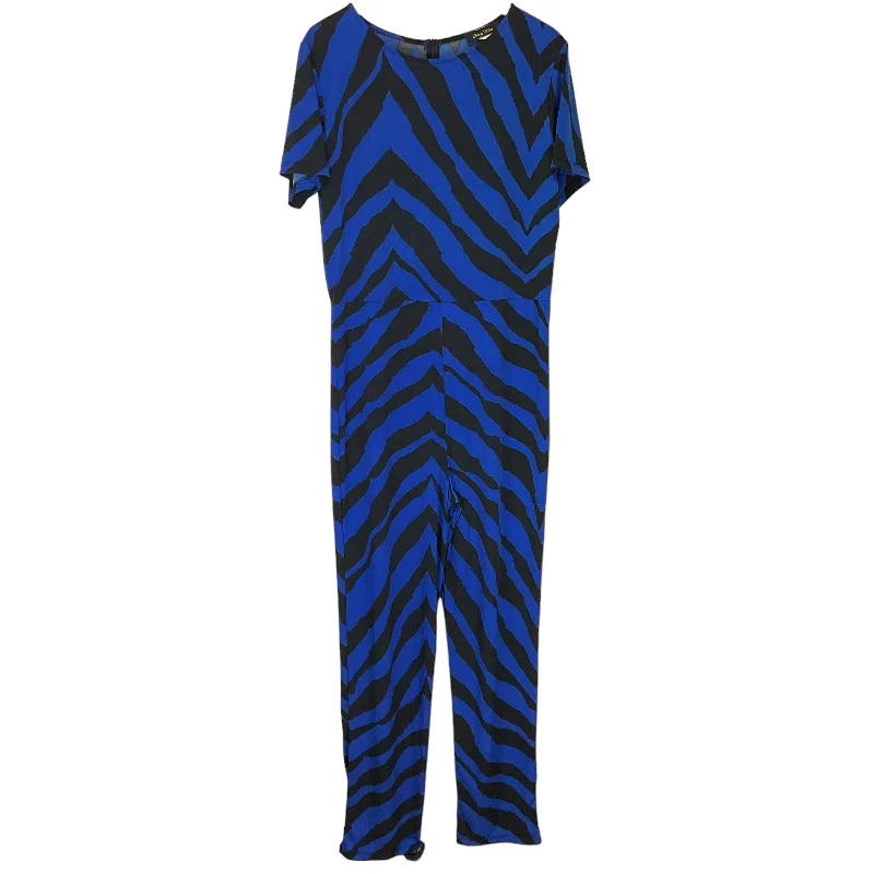 Jumpsuit By Clothes Mentor In Black & Blue, Size: 3x