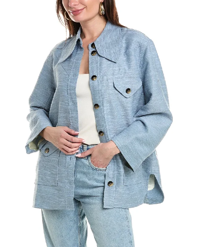 GANNI Linen-Blend Jacket